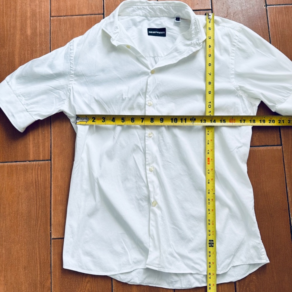 EMPORIO ARMANI White Blouse White Buttons Sleeves Size 40 usa 8 - Picture 3 of 9